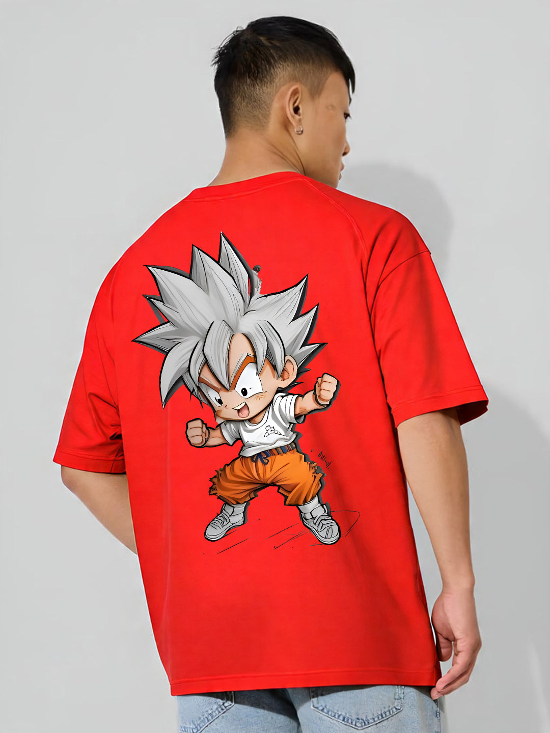 Mens Oversized Goku Graphic T-shirt Print