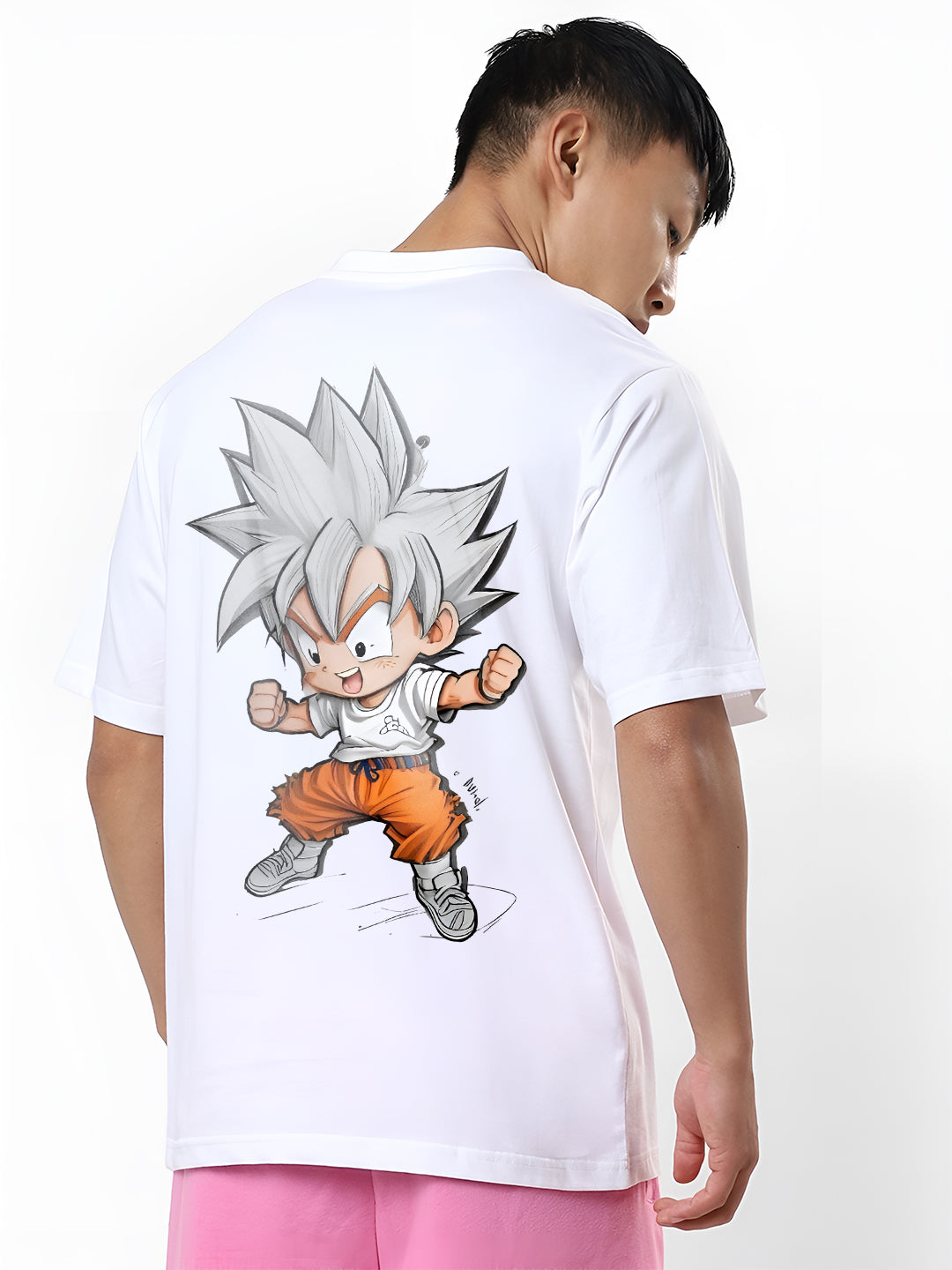 Mens Oversized Goku Graphic T-shirt Print