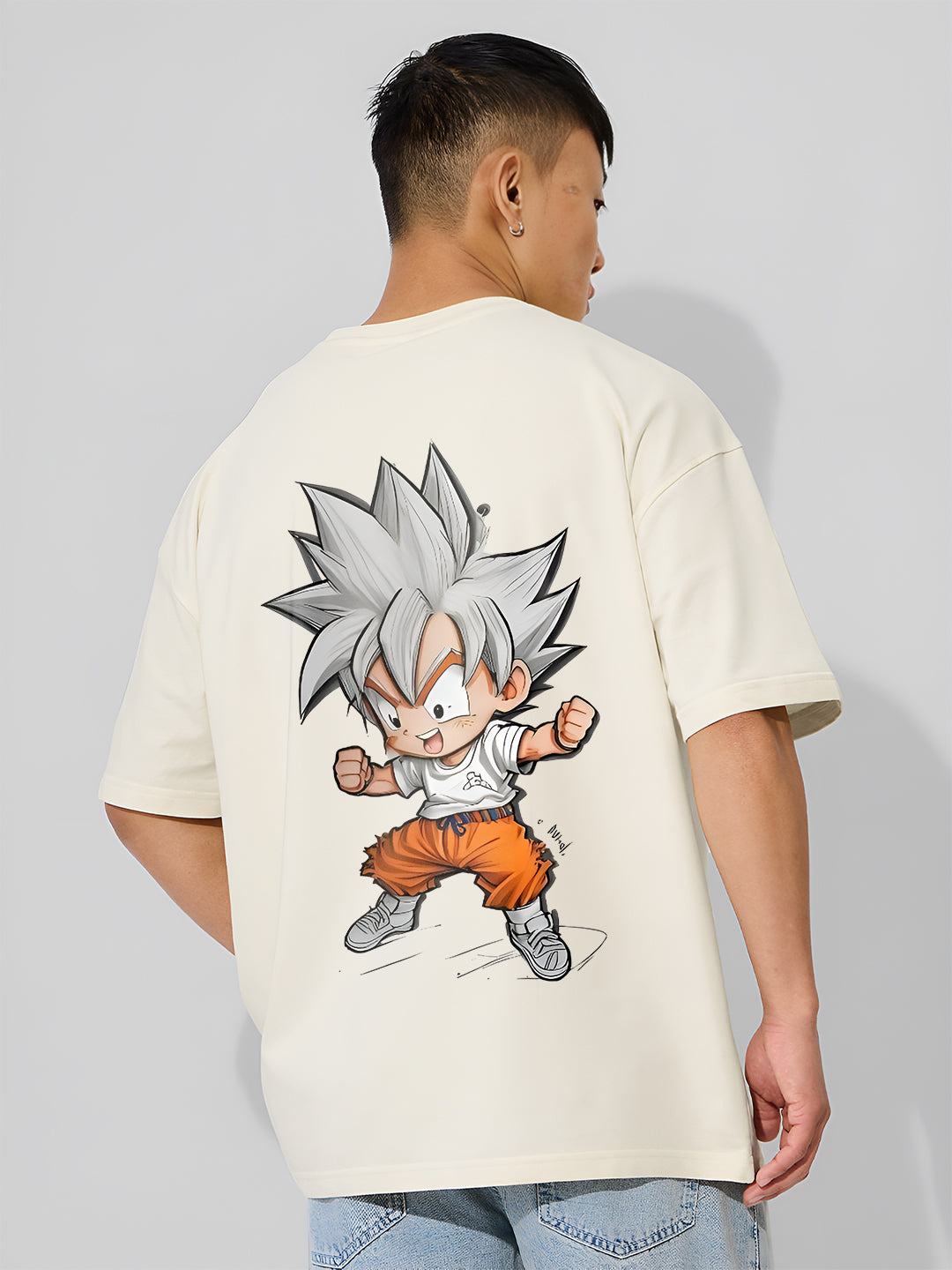 Mens Oversized Goku Graphic T-shirt Print