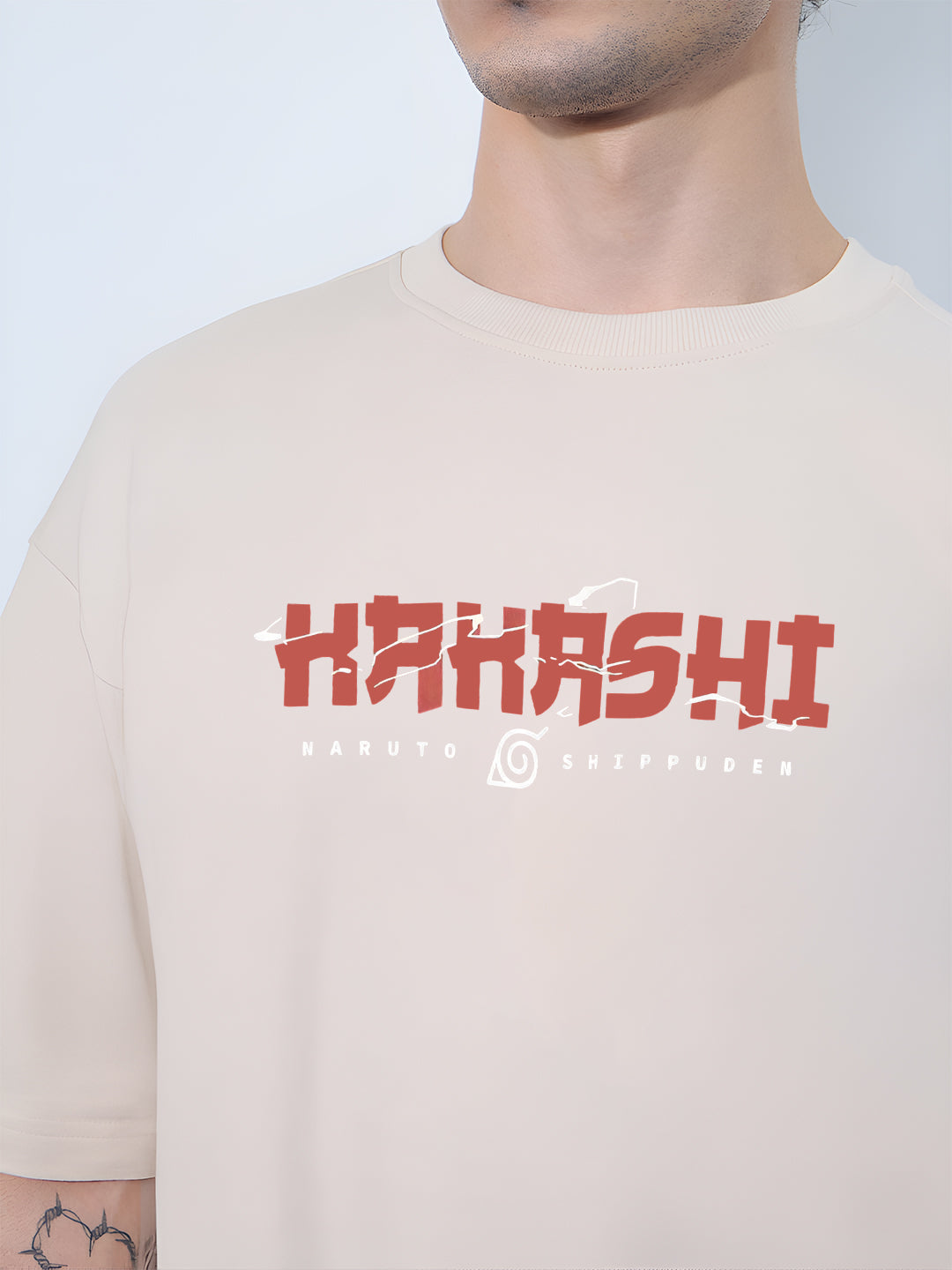 Mens Oversized Kakashi Graphic T-shirt Print