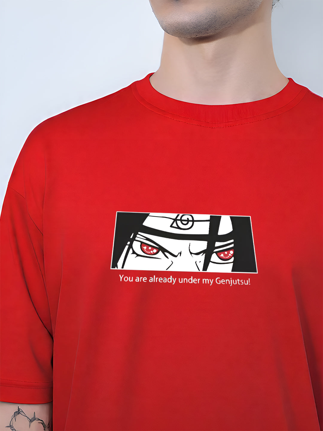 Angerhood Men Oversized Soso Dade Printed Cotton T-Shirt