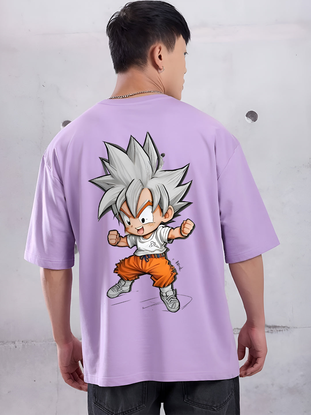 Mens Oversized Goku Graphic T-shirt Print