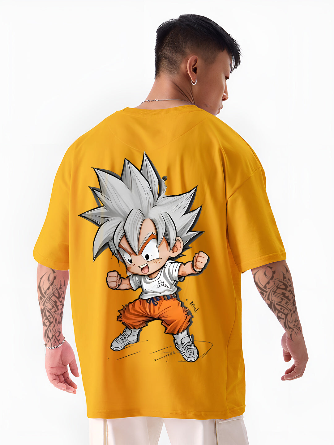 Mens Oversized Goku Graphic T-shirt Print