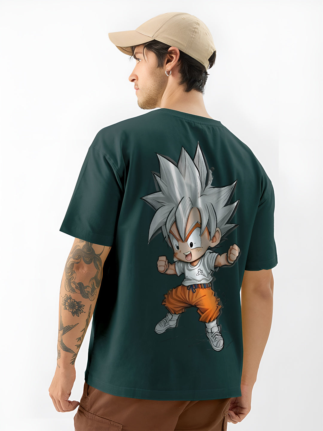 Mens Oversized Goku Graphic T-shirt Print