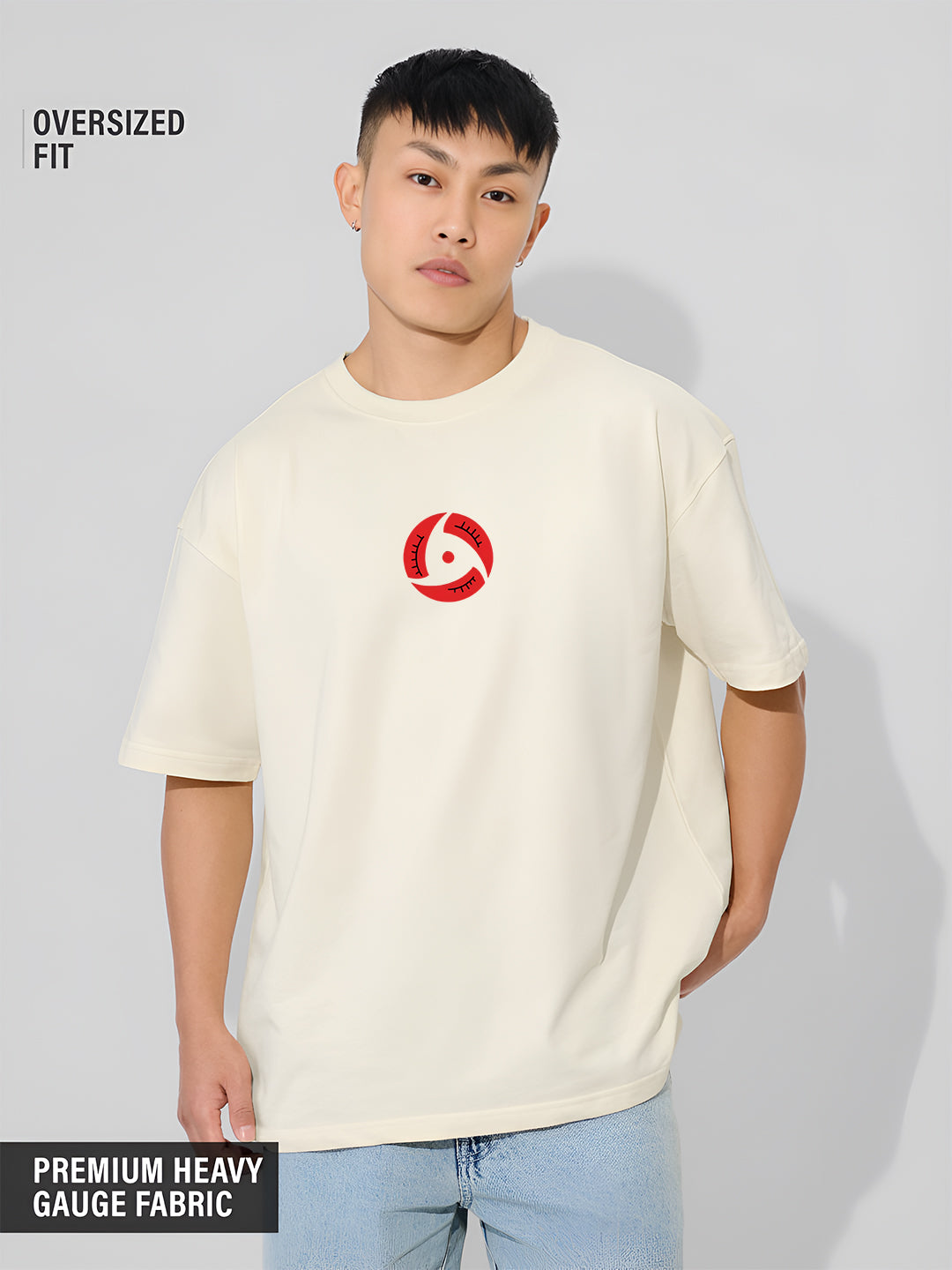 Angerhood Unisex Oversized Naruto Shippuden Itachi Uchiha Back Print T-Shirt