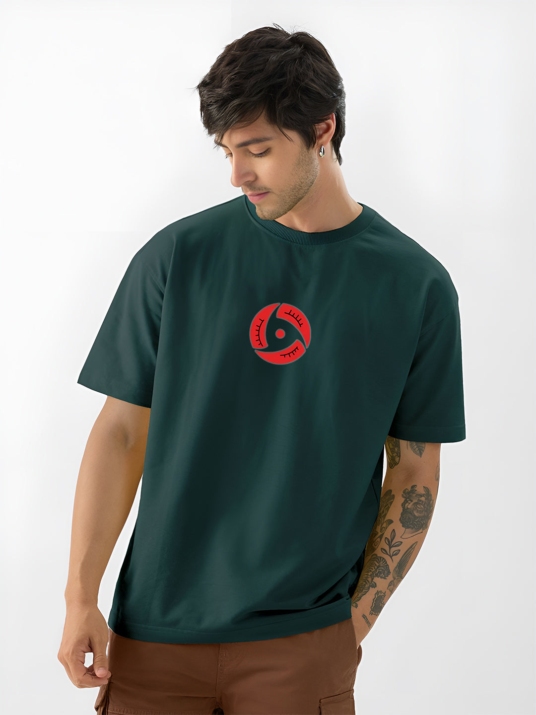 Angerhood Unisex Oversized Naruto Shippuden Itachi Uchiha Back Print T-Shirt