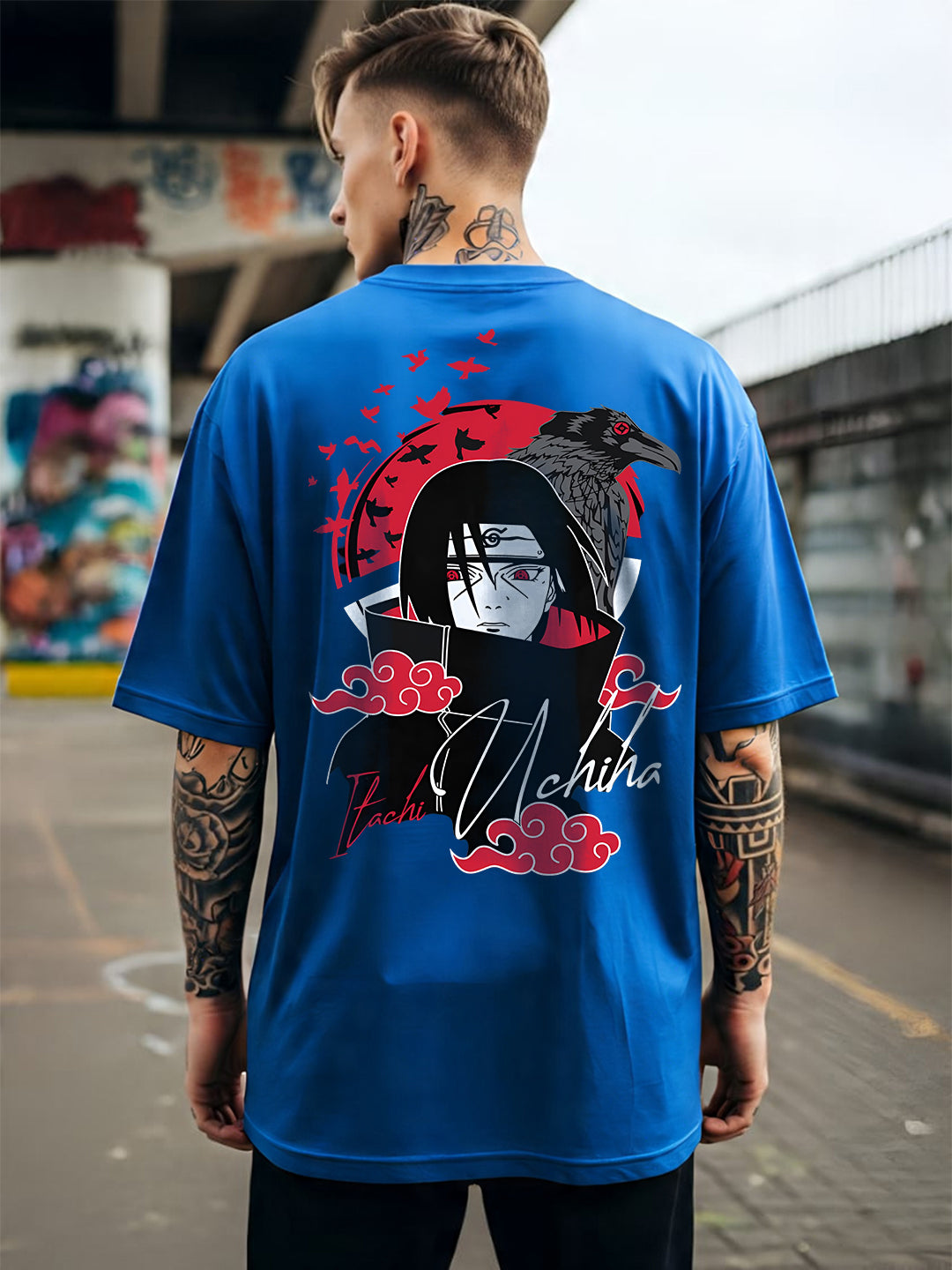 Angerhood Men Oversized Soso Dade Printed Cotton T-Shirt