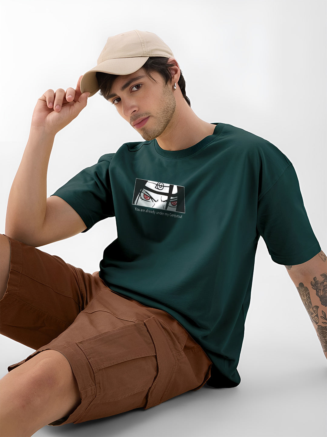 Angerhood Men Oversized Soso Dade Printed Cotton T-Shirt