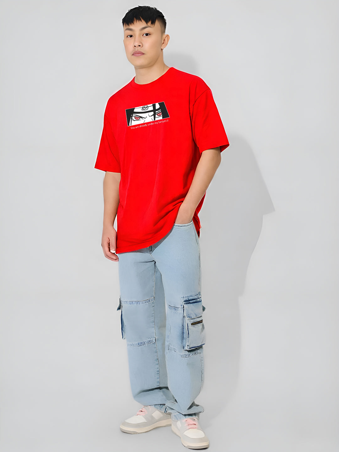 Angerhood Men Oversized Soso Dade Printed Cotton T-Shirt