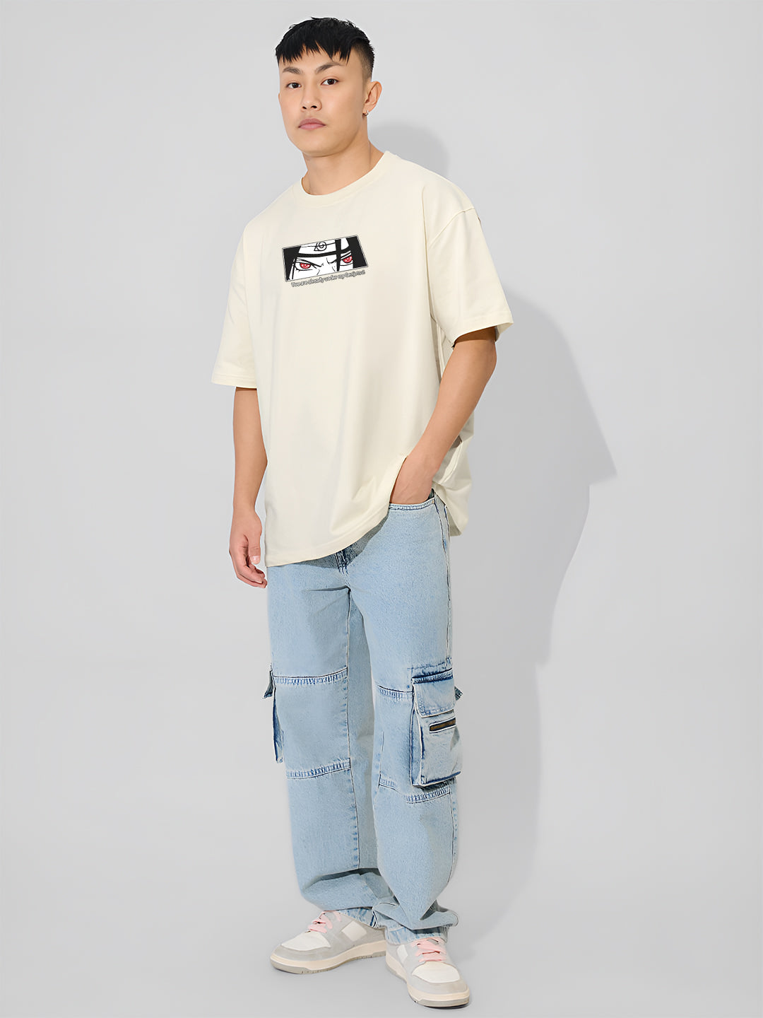 Angerhood Men Oversized Soso Dade Printed Cotton T-Shirt