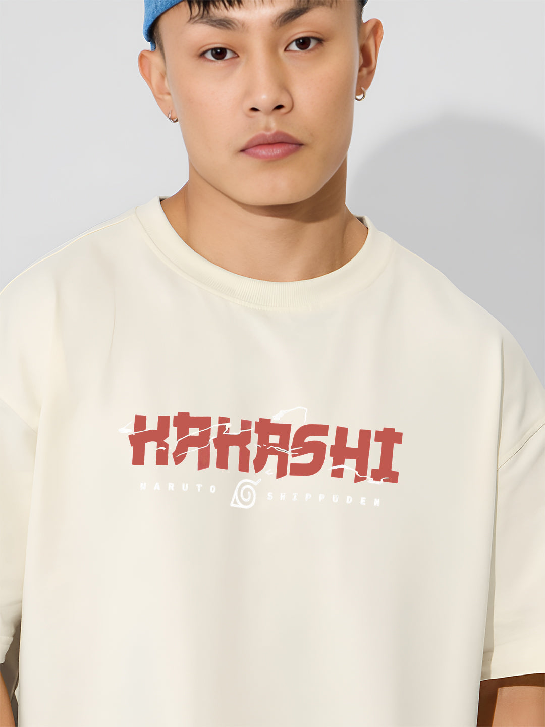 Mens Oversized Kakashi Graphic T-shirt Print