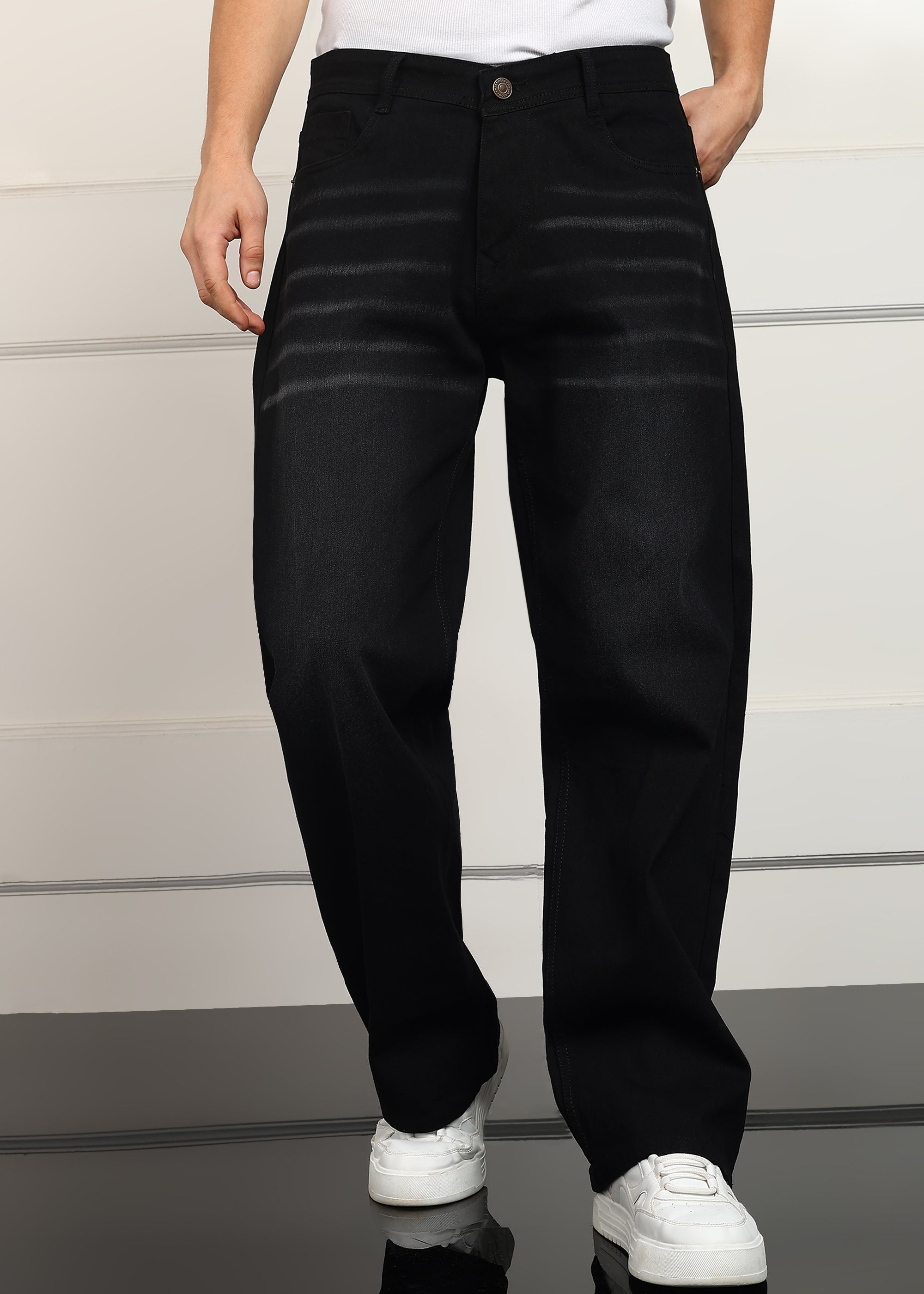 ANGERHOOD Loose Fit Men Black  Jeans