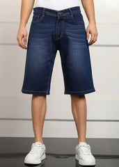 ANGERHOOD Solid Men Denim Dark Blue Baggy Shorts