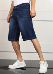 ANGERHOOD Solid Men Denim Dark Blue Baggy Shorts