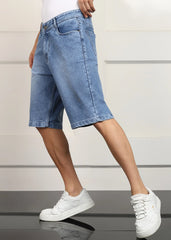 ANGERHOOD Solid Men Denim Light Blue Baggy Shorts