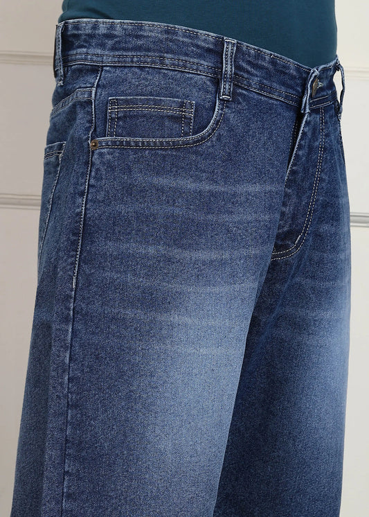 ANGERHOOD Solid Men Denim Dark Blue Baggy Shorts