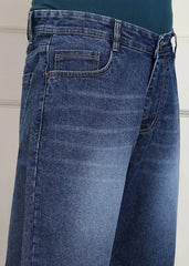 ANGERHOOD Solid Men Denim Dark Blue Baggy Shorts