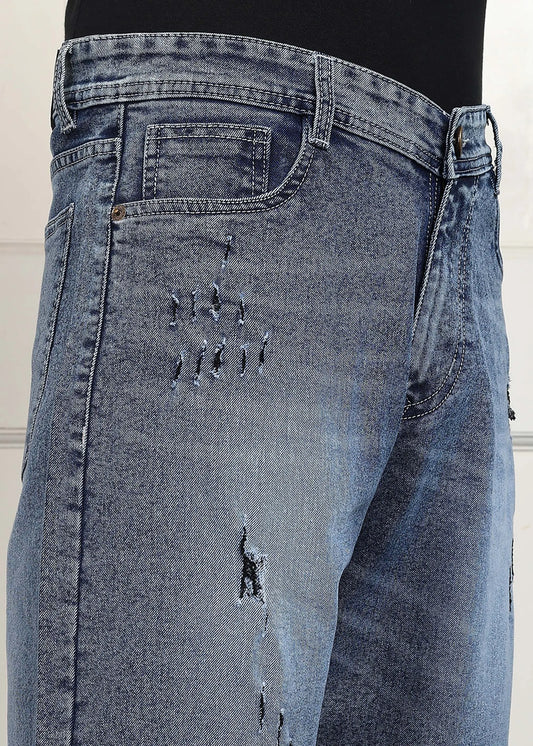 ANGERHOOD Solid Men Denim Light Blue Baggy Shorts