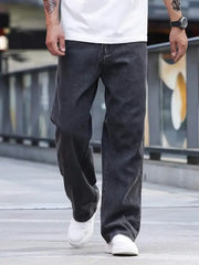 ANGERHOOD Loose Fit Men Baggy Dark Grey Jeans