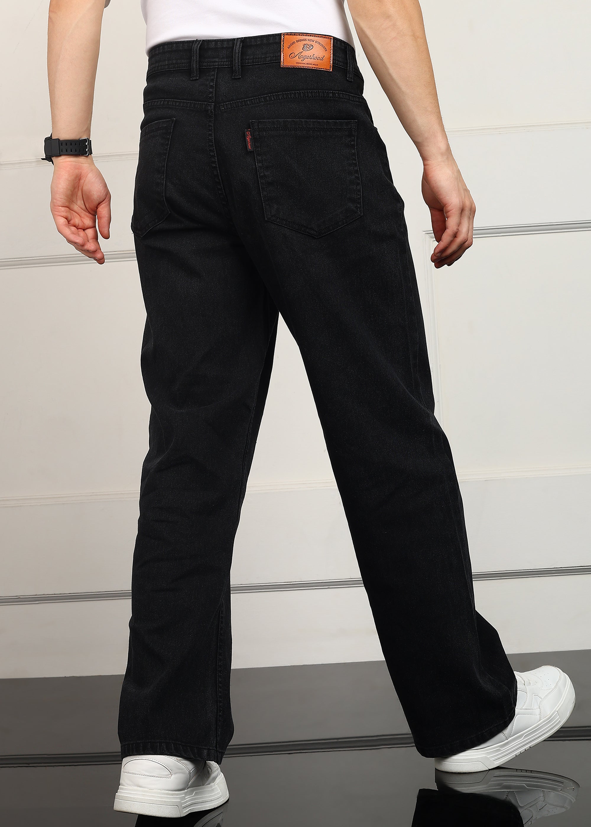 ANGERHOOD Loose Fit Men Black Jeans