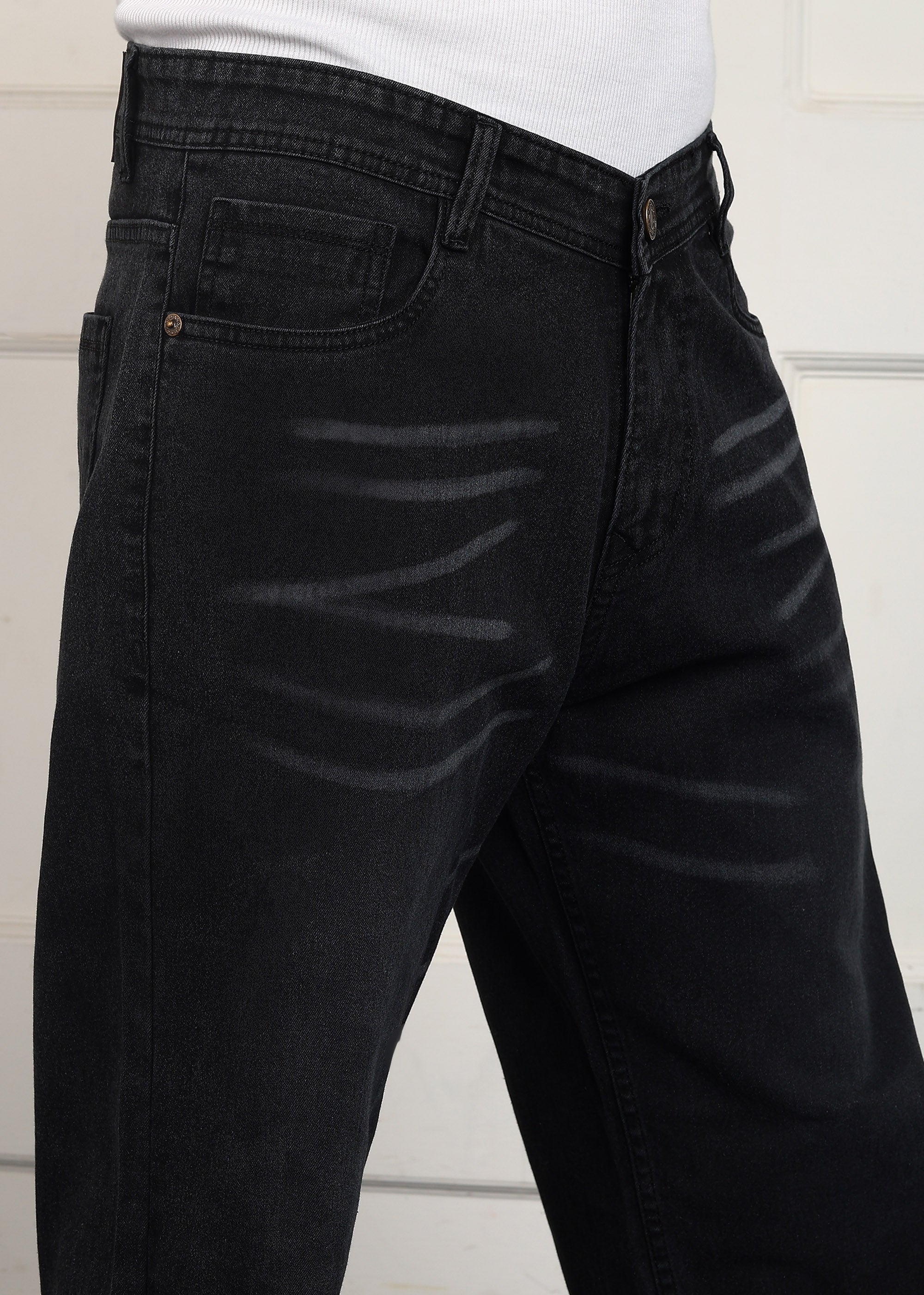 ANGERHOOD Loose Fit Men Black Jeans