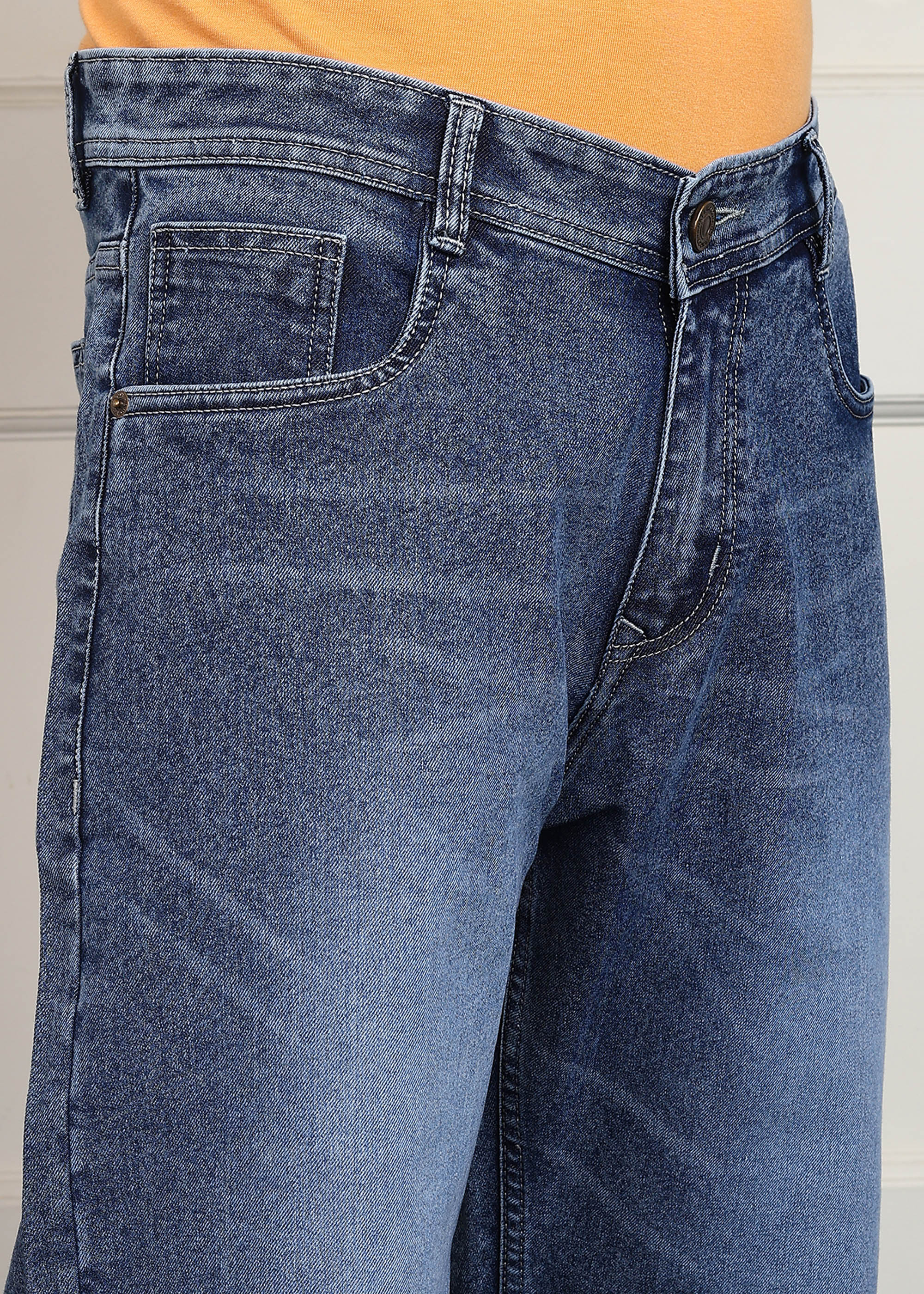 ANGERHOOD Loose Fit Men Blue Baggy Jeans
