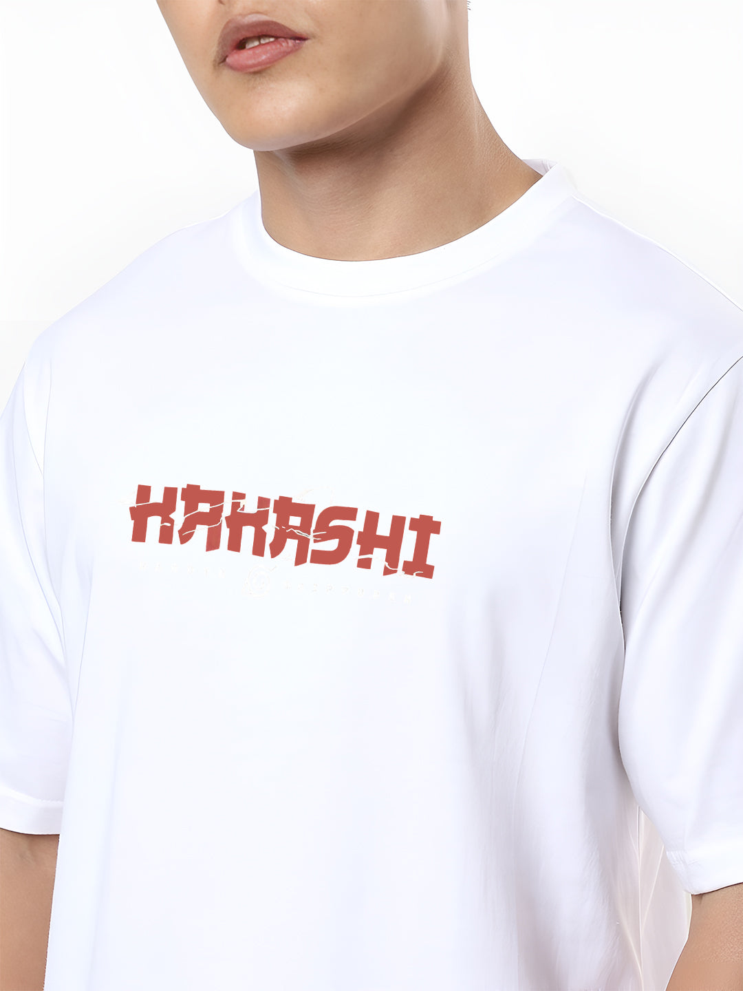 Mens Oversized Kakashi Graphic T-shirt Print