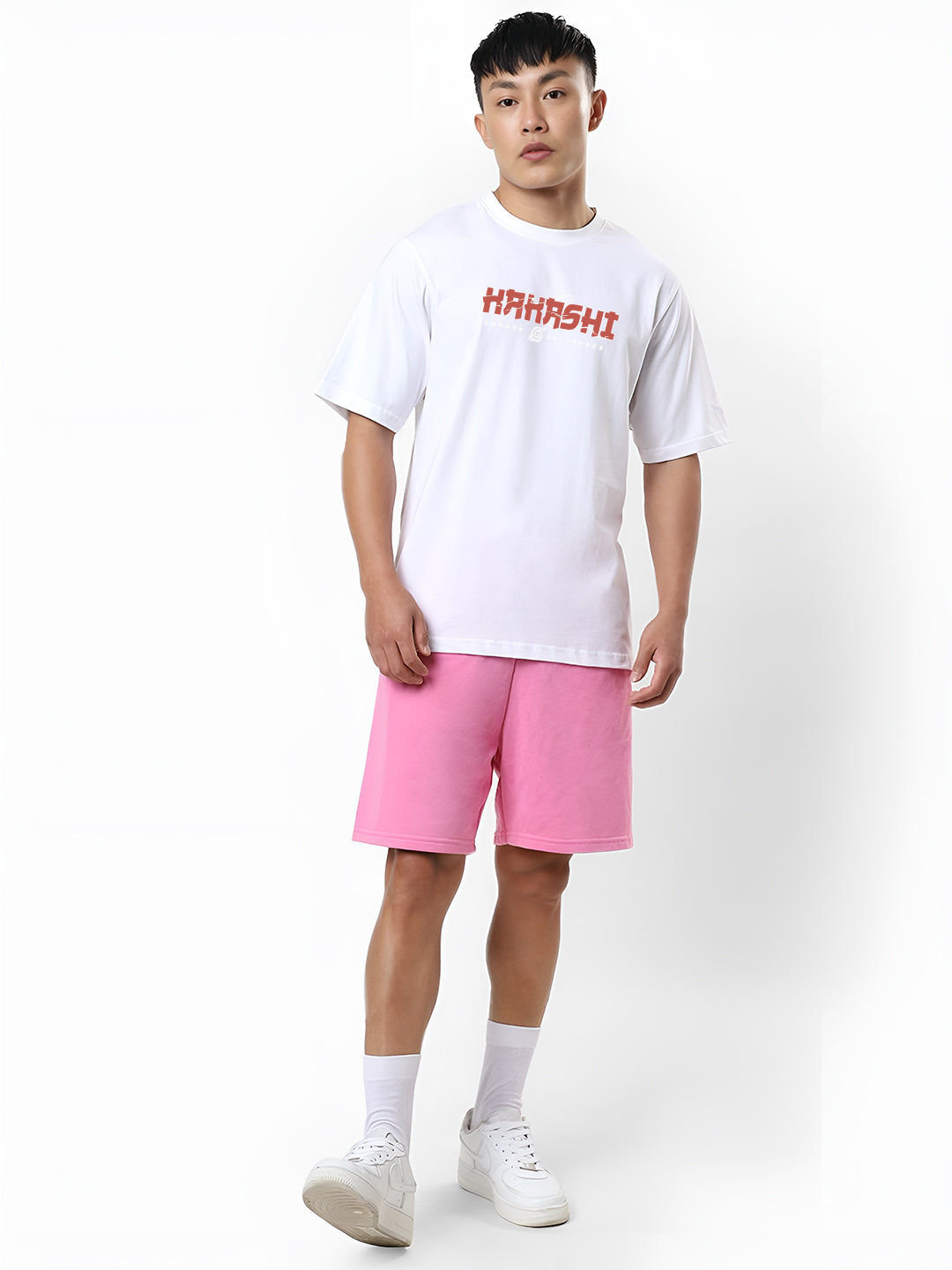 Mens Oversized Kakashi Graphic T-shirt Print