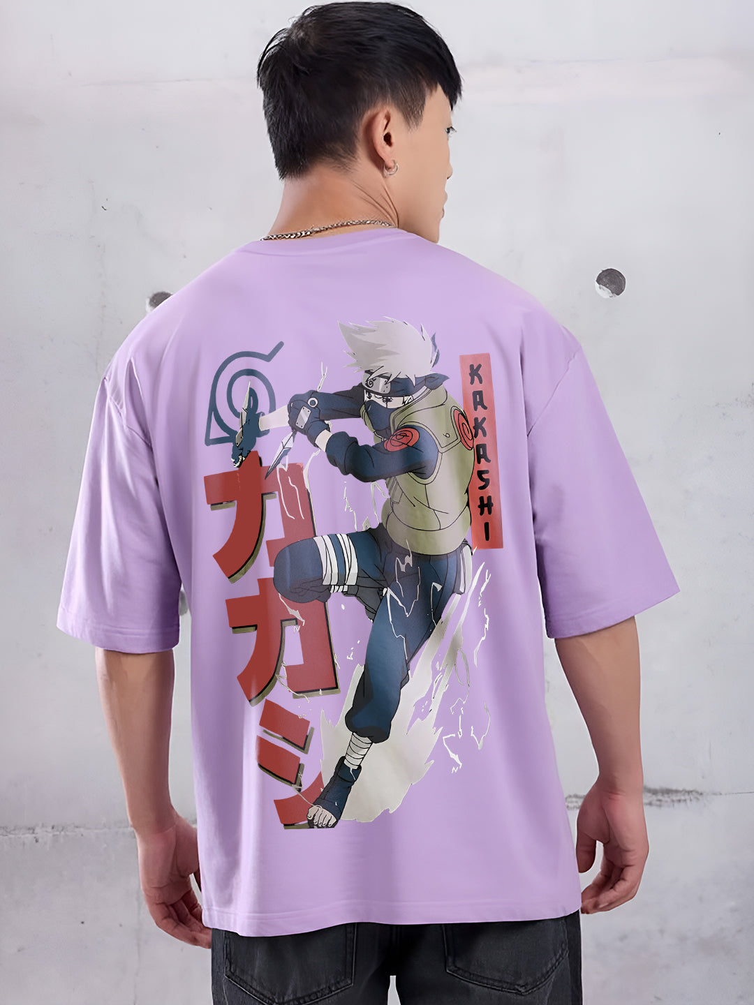 Mens Oversized Kakashi Graphic T-shirt Print