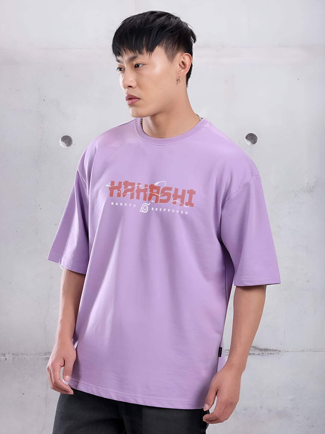 Mens Oversized Kakashi Graphic T-shirt Print