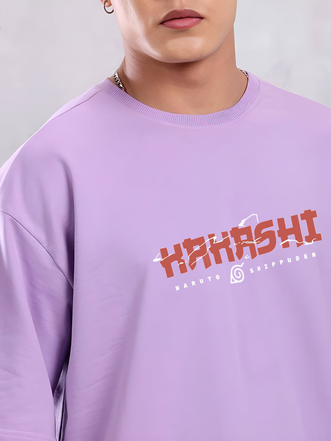 Mens Oversized Kakashi Graphic T-shirt Print