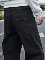 ANGERHOOD Loose Fit Men Baggy Black Jeans