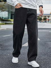 ANGERHOOD Loose Fit Men Baggy Black Jeans