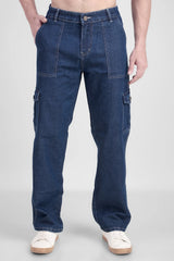 ANGERHOOD Men Baggy Dark Blue Cargo