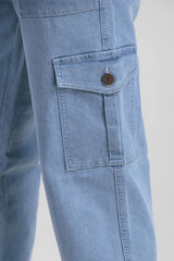 ANGERHOOD Men Baggy Light Blue Cargo