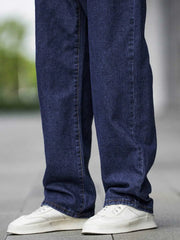 ANGERHOOD Loose Fit Men Baggy Dark Blue Jeans