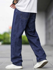ANGERHOOD Loose Fit Men Baggy Dark Blue Jeans