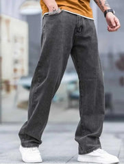 ANGERHOOD Loose Fit Men Baggy Dark Grey Jeans