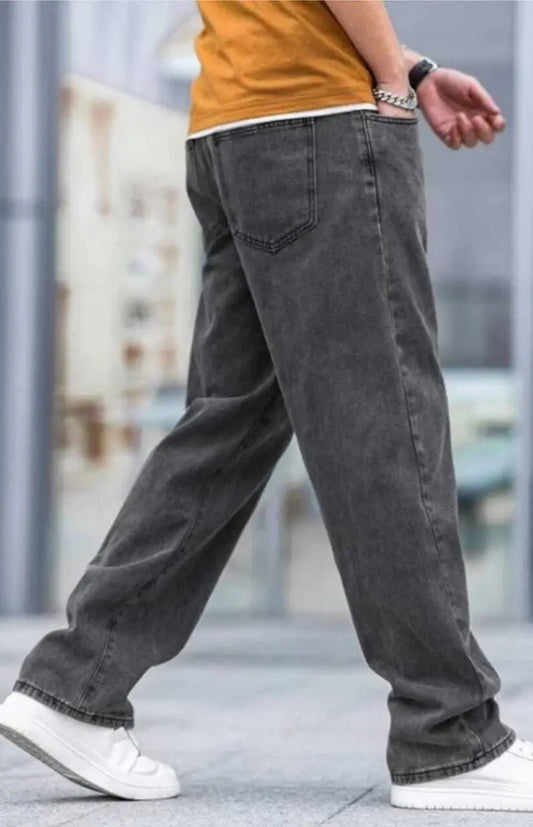 ANGERHOOD Loose Fit Men Baggy Dark Grey Jeans
