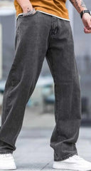 ANGERHOOD Loose Fit Men Baggy Dark Grey Jeans