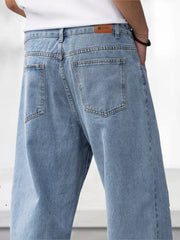 ANGERHOOD Loose Fit Men Baggy Light Blue Jeans